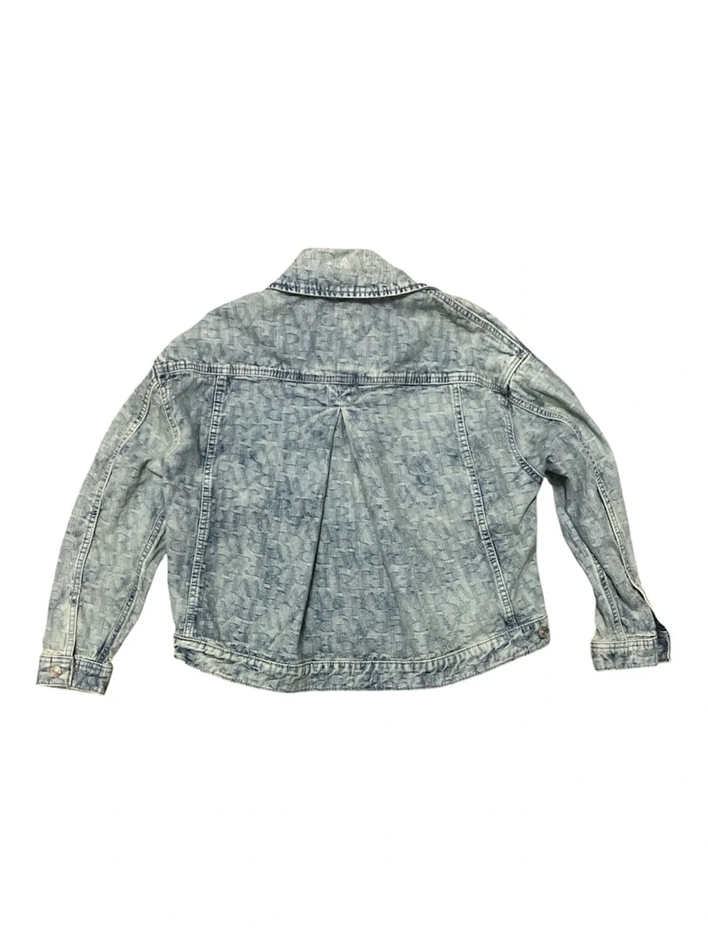 1461. FREE PEOPLE We The Free Opal Swing Jacquard Denim Jacket in Letters Wash - Picture 10 of 10